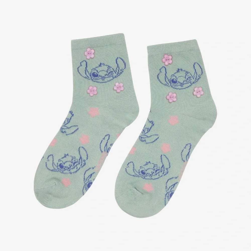 Disney Lilo &‎ Stitch Flower Buttons Ankle Socks Hot Topic